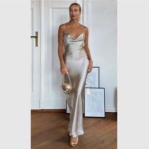 Zara backless gown satin effect